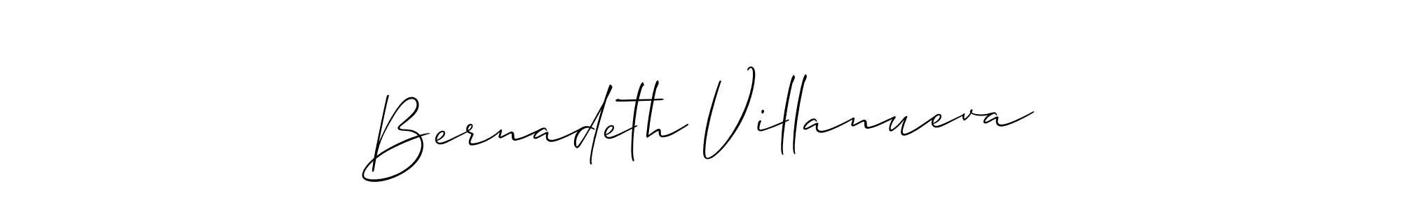 Use a signature maker to create a handwritten signature online. With this signature software, you can design (Allison_Script) your own signature for name Bernadeth Villanueva. Bernadeth Villanueva signature style 2 images and pictures png