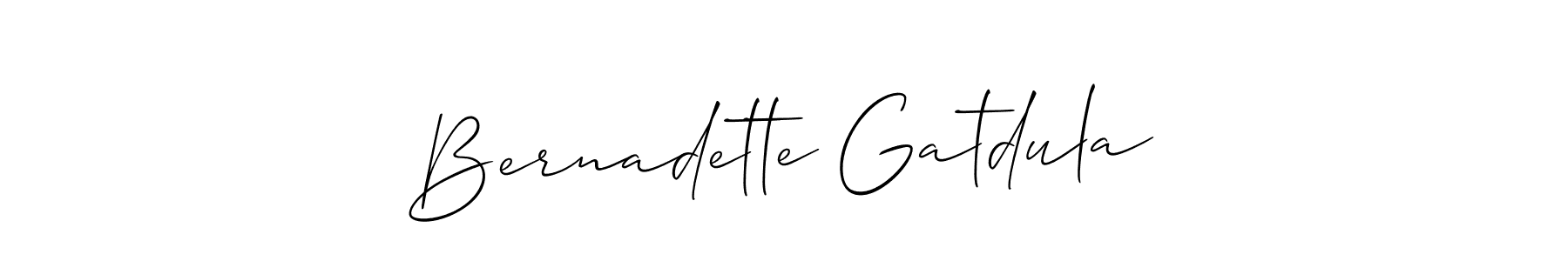 Similarly Allison_Script is the best handwritten signature design. Signature creator online .You can use it as an online autograph creator for name Bernadette Gatdula. Bernadette Gatdula signature style 2 images and pictures png