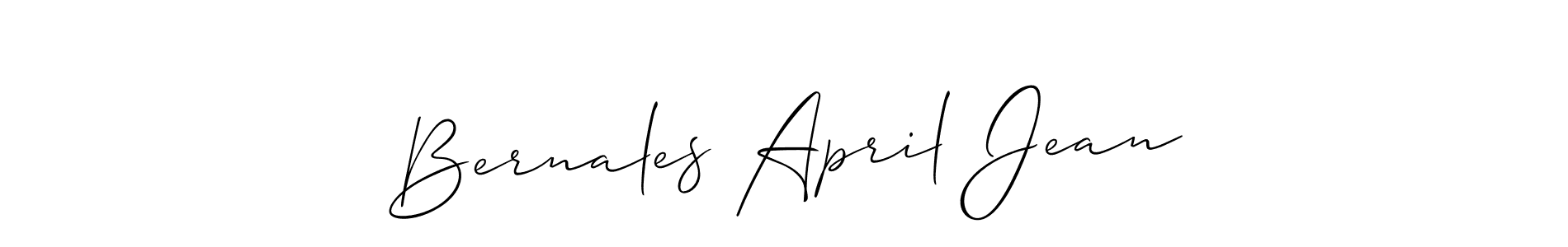 Also we have Bernales April Jean name is the best signature style. Create professional handwritten signature collection using Allison_Script autograph style. Bernales April Jean signature style 2 images and pictures png