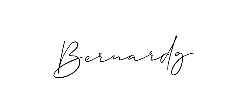The best way (Allison_Script) to make a short signature is to pick only two or three words in your name. The name Bernardg include a total of six letters. For converting this name. Bernardg signature style 2 images and pictures png