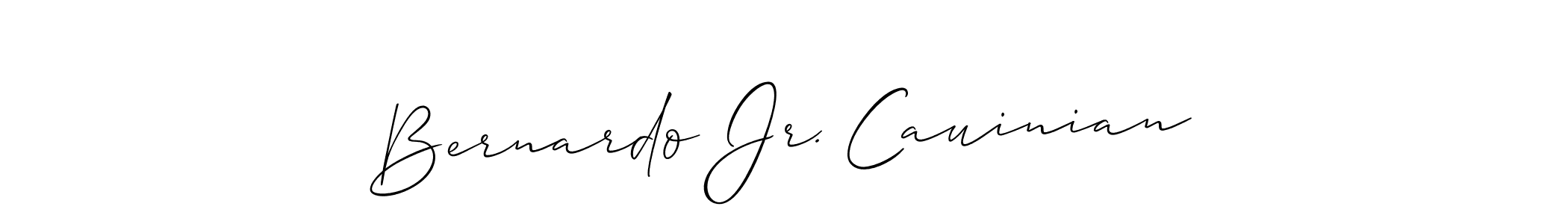 The best way (Allison_Script) to make a short signature is to pick only two or three words in your name. The name Bernardo Jr. Cauinian include a total of six letters. For converting this name. Bernardo Jr. Cauinian signature style 2 images and pictures png