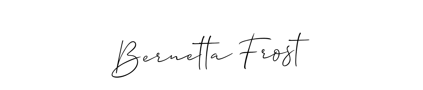 Also You can easily find your signature by using the search form. We will create Bernetta Frost name handwritten signature images for you free of cost using Allison_Script sign style. Bernetta Frost signature style 2 images and pictures png