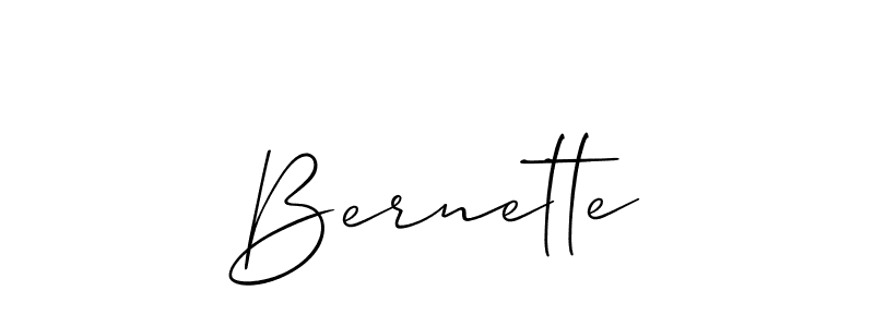 How to make Bernette name signature. Use Allison_Script style for creating short signs online. This is the latest handwritten sign. Bernette signature style 2 images and pictures png
