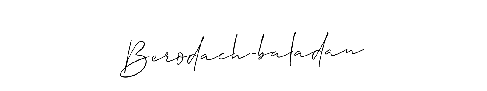 Create a beautiful signature design for name Berodach-baladan. With this signature (Allison_Script) fonts, you can make a handwritten signature for free. Berodach-baladan signature style 2 images and pictures png