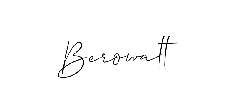 Use a signature maker to create a handwritten signature online. With this signature software, you can design (Allison_Script) your own signature for name Berowalt. Berowalt signature style 2 images and pictures png
