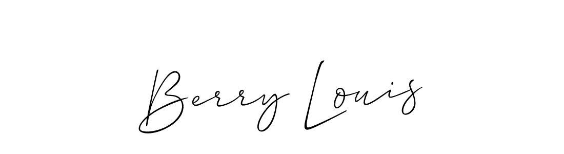 Use a signature maker to create a handwritten signature online. With this signature software, you can design (Allison_Script) your own signature for name Berry Louis. Berry Louis signature style 2 images and pictures png