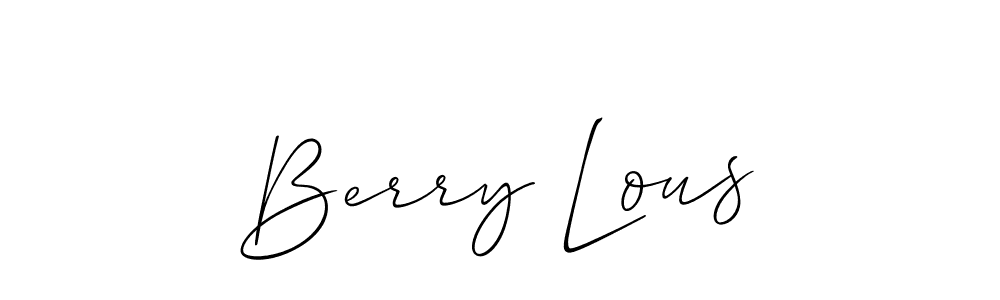 Make a beautiful signature design for name Berry Lous. With this signature (Allison_Script) style, you can create a handwritten signature for free. Berry Lous signature style 2 images and pictures png