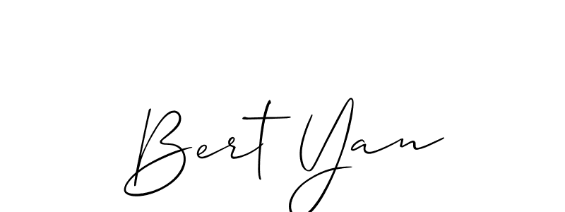 Allison_Script is a professional signature style that is perfect for those who want to add a touch of class to their signature. It is also a great choice for those who want to make their signature more unique. Get Bert Yan name to fancy signature for free. Bert Yan signature style 2 images and pictures png