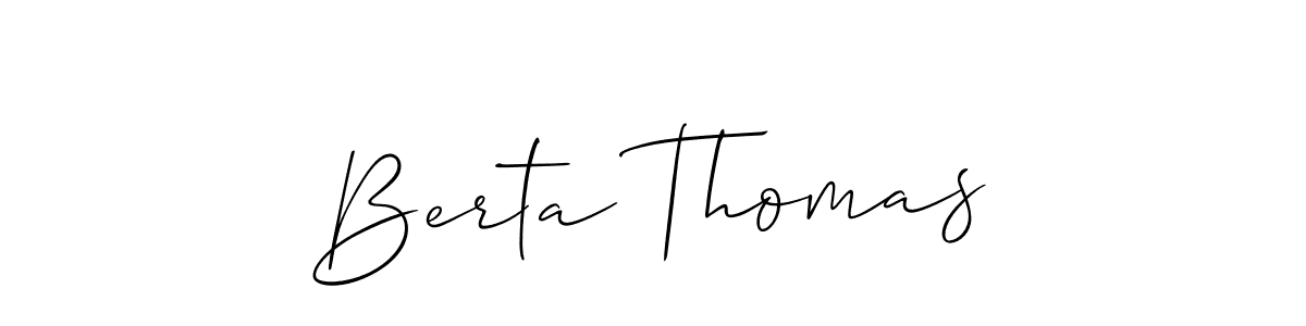 You should practise on your own different ways (Allison_Script) to write your name (Berta Thomas) in signature. don't let someone else do it for you. Berta Thomas signature style 2 images and pictures png