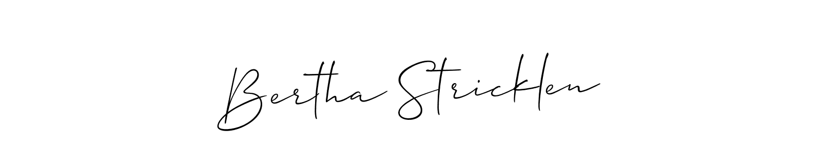 See photos of Bertha Stricklen official signature by Spectra . Check more albums & portfolios. Read reviews & check more about Allison_Script font. Bertha Stricklen signature style 2 images and pictures png