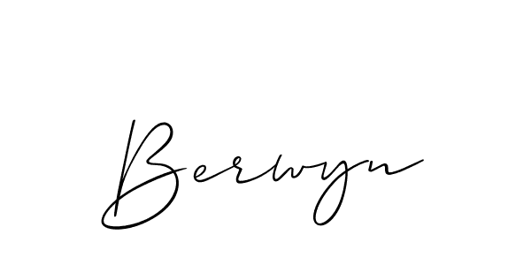 Design your own signature with our free online signature maker. With this signature software, you can create a handwritten (Allison_Script) signature for name Berwyn. Berwyn signature style 2 images and pictures png