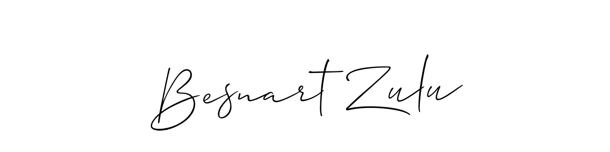 How to make Besnart Zulu name signature. Use Allison_Script style for creating short signs online. This is the latest handwritten sign. Besnart Zulu signature style 2 images and pictures png