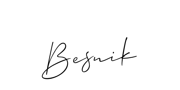 Design your own signature with our free online signature maker. With this signature software, you can create a handwritten (Allison_Script) signature for name Besnik. Besnik signature style 2 images and pictures png