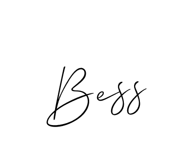 Design your own signature with our free online signature maker. With this signature software, you can create a handwritten (Allison_Script) signature for name Bess. Bess signature style 2 images and pictures png
