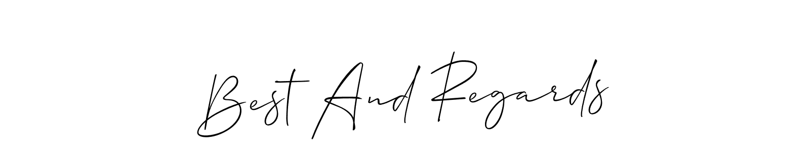 The best way (Allison_Script) to make a short signature is to pick only two or three words in your name. The name Best And Regards include a total of six letters. For converting this name. Best And Regards signature style 2 images and pictures png