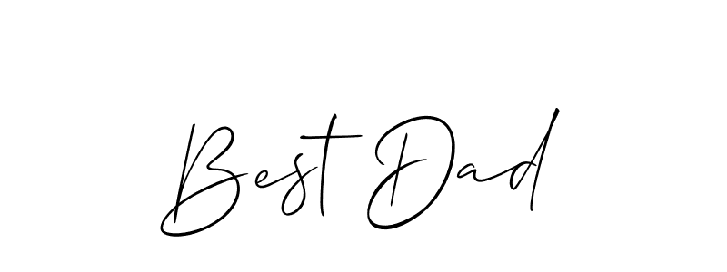 How to make Best Dad name signature. Use Allison_Script style for creating short signs online. This is the latest handwritten sign. Best Dad signature style 2 images and pictures png