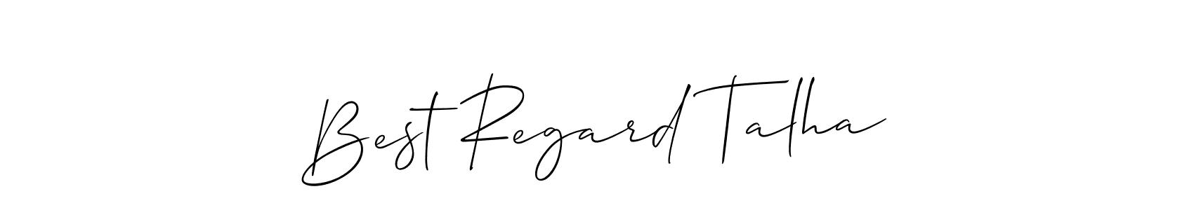 You should practise on your own different ways (Allison_Script) to write your name (Best Regard Talha) in signature. don't let someone else do it for you. Best Regard Talha signature style 2 images and pictures png