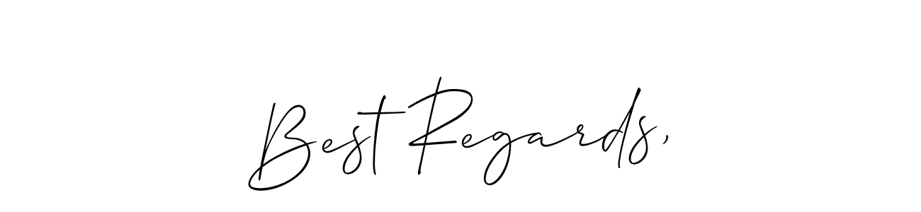 Design your own signature with our free online signature maker. With this signature software, you can create a handwritten (Allison_Script) signature for name Best Regards,. Best Regards, signature style 2 images and pictures png