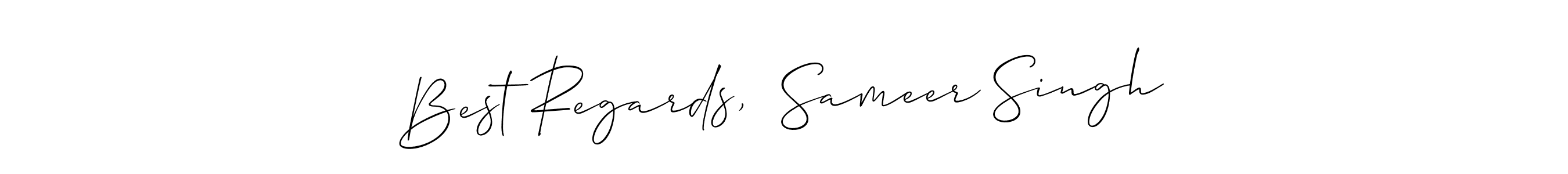 This is the best signature style for the Best Regards,  Sameer Singh name. Also you like these signature font (Allison_Script). Mix name signature. Best Regards,  Sameer Singh signature style 2 images and pictures png