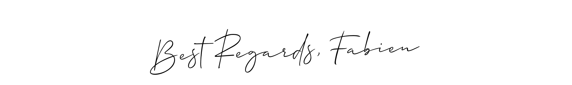 The best way (Allison_Script) to make a short signature is to pick only two or three words in your name. The name Best Regards, Fabien include a total of six letters. For converting this name. Best Regards, Fabien signature style 2 images and pictures png