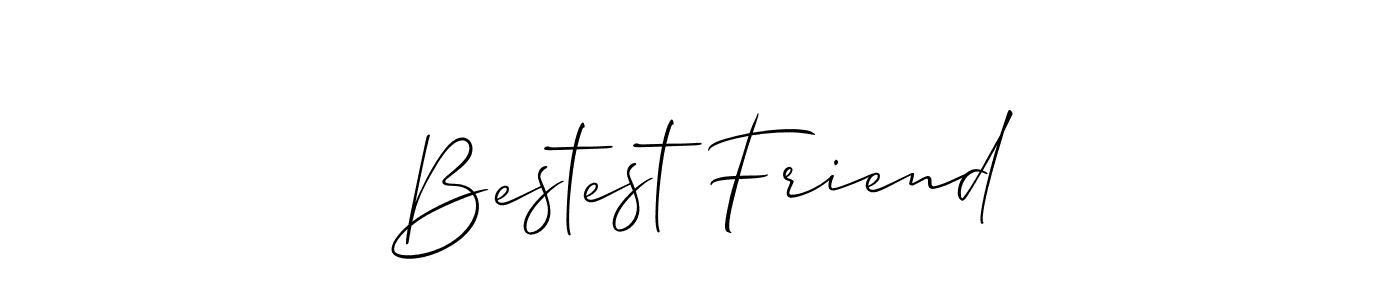 Use a signature maker to create a handwritten signature online. With this signature software, you can design (Allison_Script) your own signature for name Bestest Friend. Bestest Friend signature style 2 images and pictures png