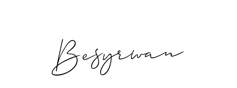 You can use this online signature creator to create a handwritten signature for the name Besyrwan. This is the best online autograph maker. Besyrwan signature style 2 images and pictures png