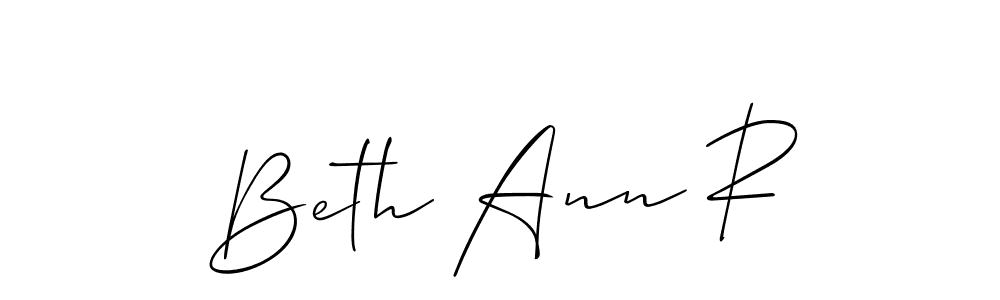 The best way (Allison_Script) to make a short signature is to pick only two or three words in your name. The name Beth Ann R include a total of six letters. For converting this name. Beth Ann R signature style 2 images and pictures png