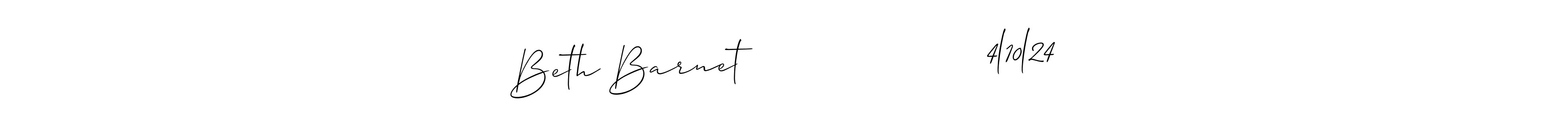 Design your own signature with our free online signature maker. With this signature software, you can create a handwritten (Allison_Script) signature for name Beth Barnet                     4l10l24. Beth Barnet                     4l10l24 signature style 2 images and pictures png