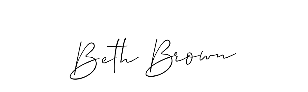 You should practise on your own different ways (Allison_Script) to write your name (Beth Brown) in signature. don't let someone else do it for you. Beth Brown signature style 2 images and pictures png