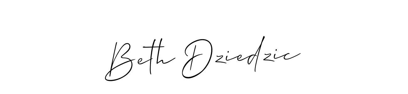 Beth Dziedzic stylish signature style. Best Handwritten Sign (Allison_Script) for my name. Handwritten Signature Collection Ideas for my name Beth Dziedzic. Beth Dziedzic signature style 2 images and pictures png