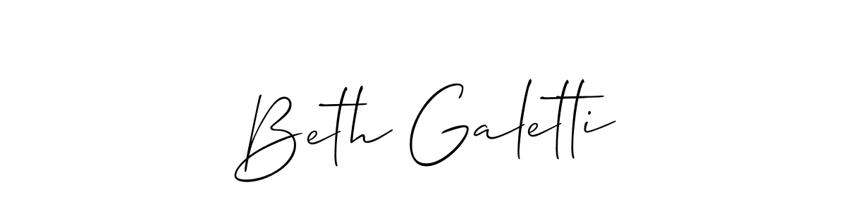 Use a signature maker to create a handwritten signature online. With this signature software, you can design (Allison_Script) your own signature for name Beth Galetti. Beth Galetti signature style 2 images and pictures png