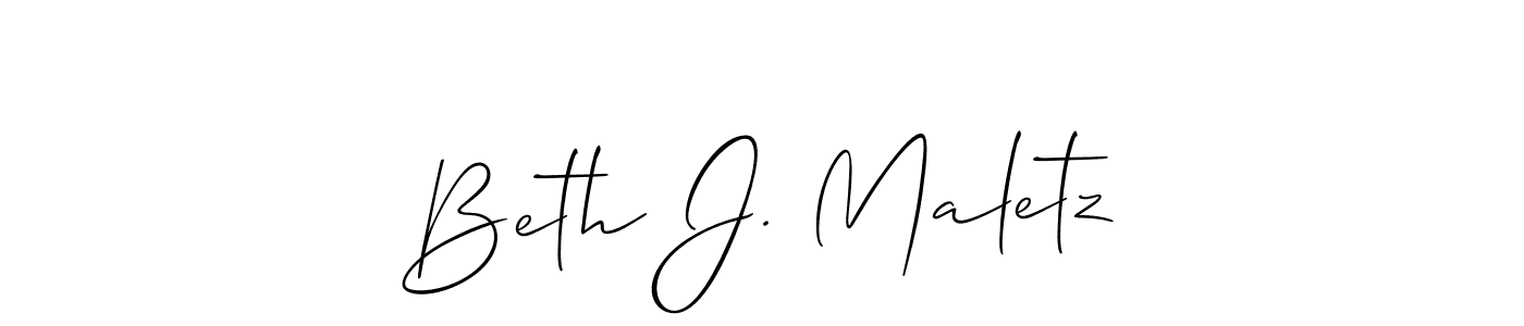 How to make Beth J. Maletz name signature. Use Allison_Script style for creating short signs online. This is the latest handwritten sign. Beth J. Maletz signature style 2 images and pictures png