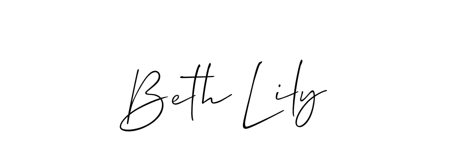 It looks lik you need a new signature style for name Beth Lily. Design unique handwritten (Allison_Script) signature with our free signature maker in just a few clicks. Beth Lily signature style 2 images and pictures png