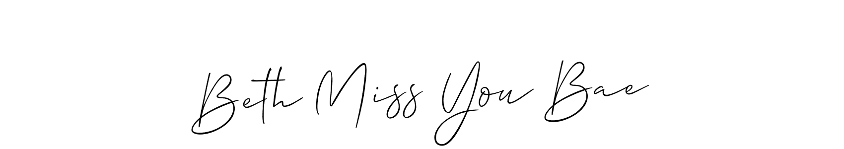 Use a signature maker to create a handwritten signature online. With this signature software, you can design (Allison_Script) your own signature for name Beth Miss You Bae. Beth Miss You Bae signature style 2 images and pictures png