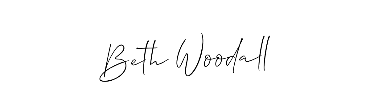 Make a beautiful signature design for name Beth Woodall. With this signature (Allison_Script) style, you can create a handwritten signature for free. Beth Woodall signature style 2 images and pictures png