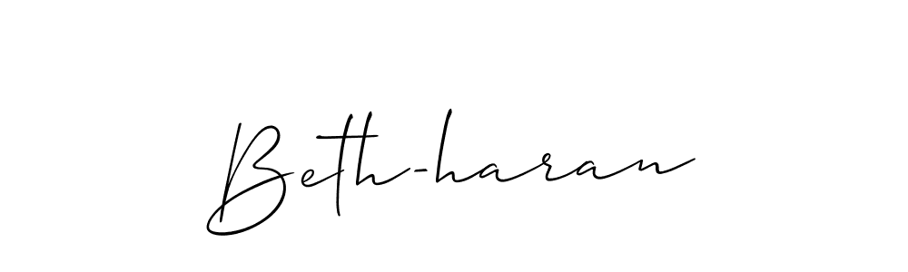 The best way (Allison_Script) to make a short signature is to pick only two or three words in your name. The name Beth-haran include a total of six letters. For converting this name. Beth-haran signature style 2 images and pictures png