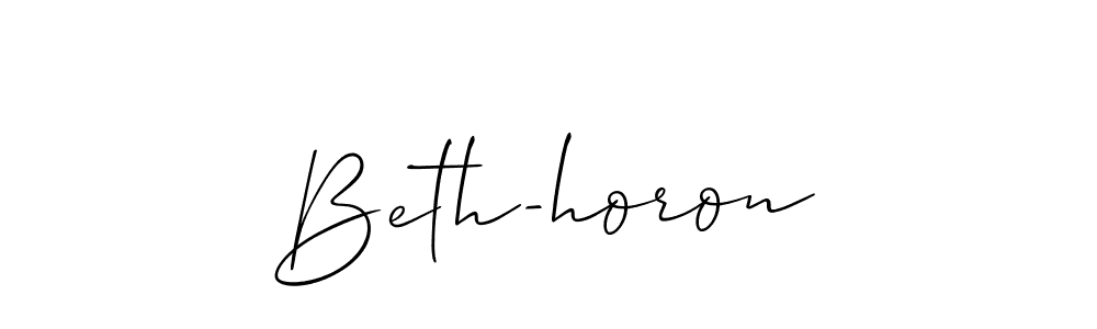 How to Draw Beth-horon signature style? Allison_Script is a latest design signature styles for name Beth-horon. Beth-horon signature style 2 images and pictures png