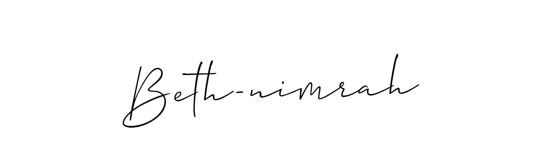 Create a beautiful signature design for name Beth-nimrah. With this signature (Allison_Script) fonts, you can make a handwritten signature for free. Beth-nimrah signature style 2 images and pictures png
