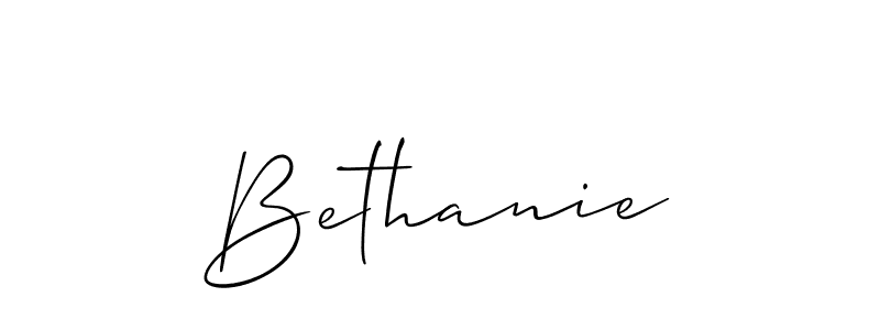 Bethanie stylish signature style. Best Handwritten Sign (Allison_Script) for my name. Handwritten Signature Collection Ideas for my name Bethanie. Bethanie signature style 2 images and pictures png
