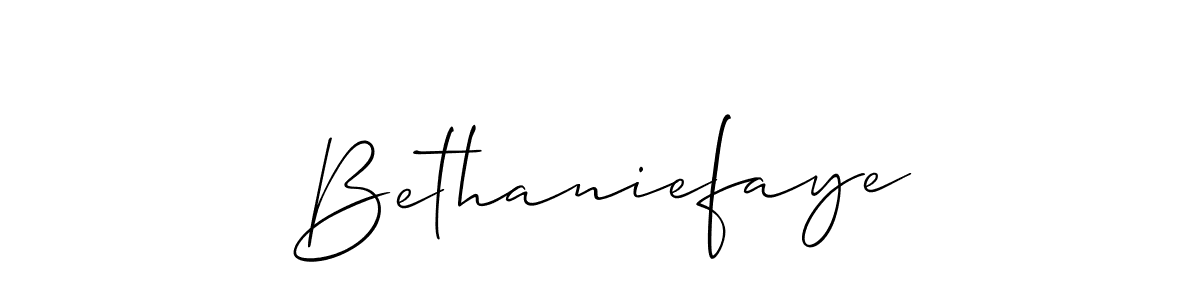 Make a short Bethaniefaye signature style. Manage your documents anywhere anytime using Allison_Script. Create and add eSignatures, submit forms, share and send files easily. Bethaniefaye signature style 2 images and pictures png