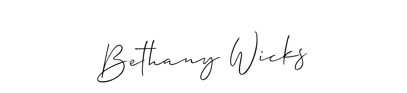 It looks lik you need a new signature style for name Bethany Wicks. Design unique handwritten (Allison_Script) signature with our free signature maker in just a few clicks. Bethany Wicks signature style 2 images and pictures png