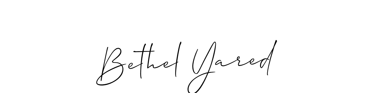 Similarly Allison_Script is the best handwritten signature design. Signature creator online .You can use it as an online autograph creator for name Bethel Yared. Bethel Yared signature style 2 images and pictures png