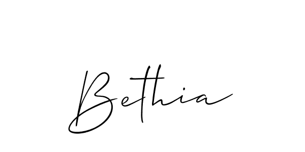 How to make Bethia signature? Allison_Script is a professional autograph style. Create handwritten signature for Bethia name. Bethia signature style 2 images and pictures png