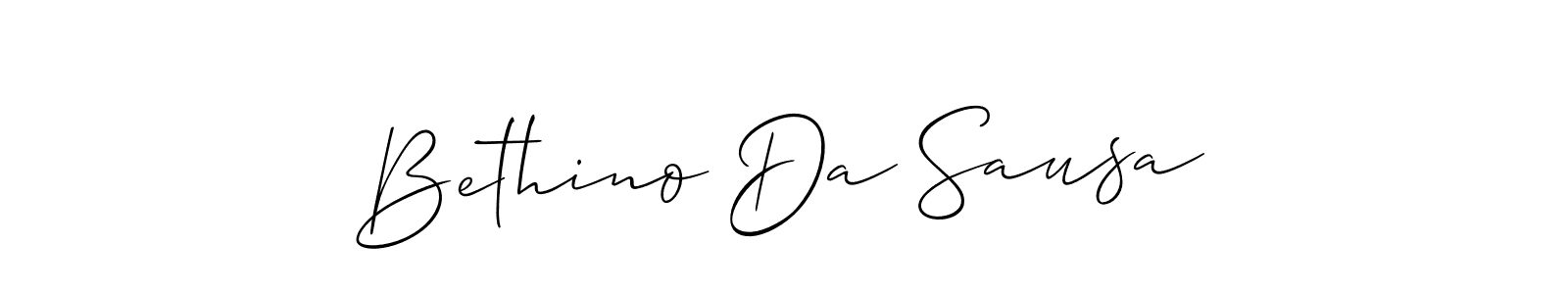 How to make Bethino Da Sausa name signature. Use Allison_Script style for creating short signs online. This is the latest handwritten sign. Bethino Da Sausa signature style 2 images and pictures png