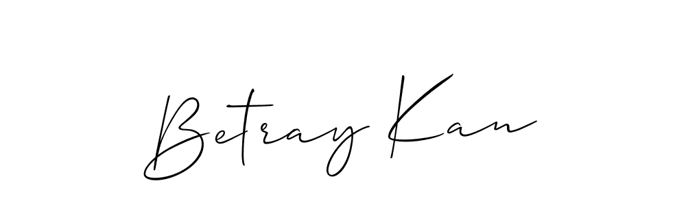 Design your own signature with our free online signature maker. With this signature software, you can create a handwritten (Allison_Script) signature for name Betray Kan. Betray Kan signature style 2 images and pictures png