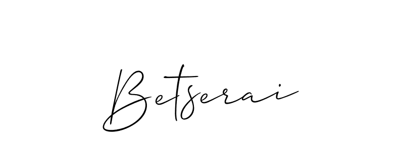 Use a signature maker to create a handwritten signature online. With this signature software, you can design (Allison_Script) your own signature for name Betserai. Betserai signature style 2 images and pictures png