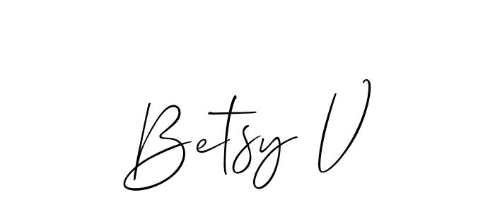 Make a beautiful signature design for name Betsy V. With this signature (Allison_Script) style, you can create a handwritten signature for free. Betsy V signature style 2 images and pictures png