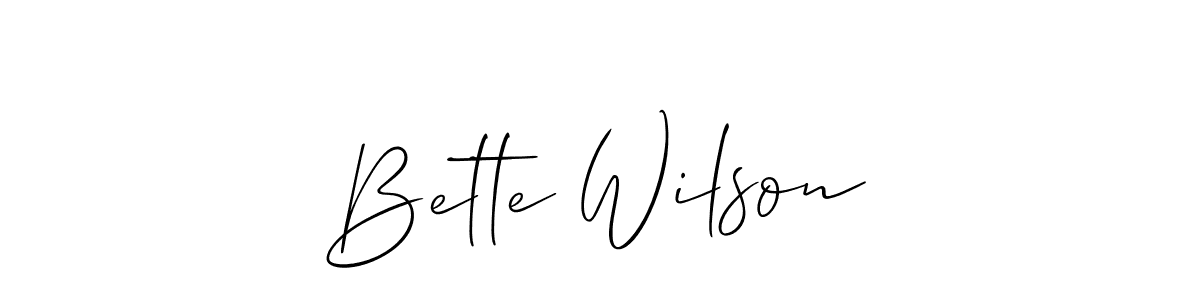 Use a signature maker to create a handwritten signature online. With this signature software, you can design (Allison_Script) your own signature for name Bette Wilson. Bette Wilson signature style 2 images and pictures png