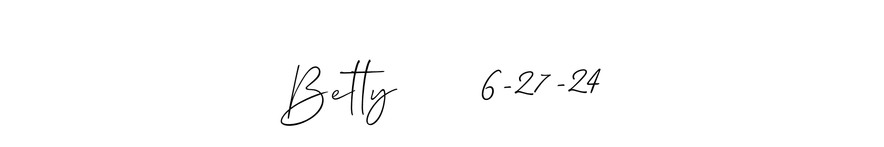Allison_Script is a professional signature style that is perfect for those who want to add a touch of class to their signature. It is also a great choice for those who want to make their signature more unique. Get Betty      6-27-24 name to fancy signature for free. Betty      6-27-24 signature style 2 images and pictures png