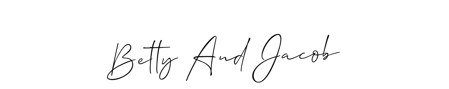 if you are searching for the best signature style for your name Betty And Jacob. so please give up your signature search. here we have designed multiple signature styles  using Allison_Script. Betty And Jacob signature style 2 images and pictures png